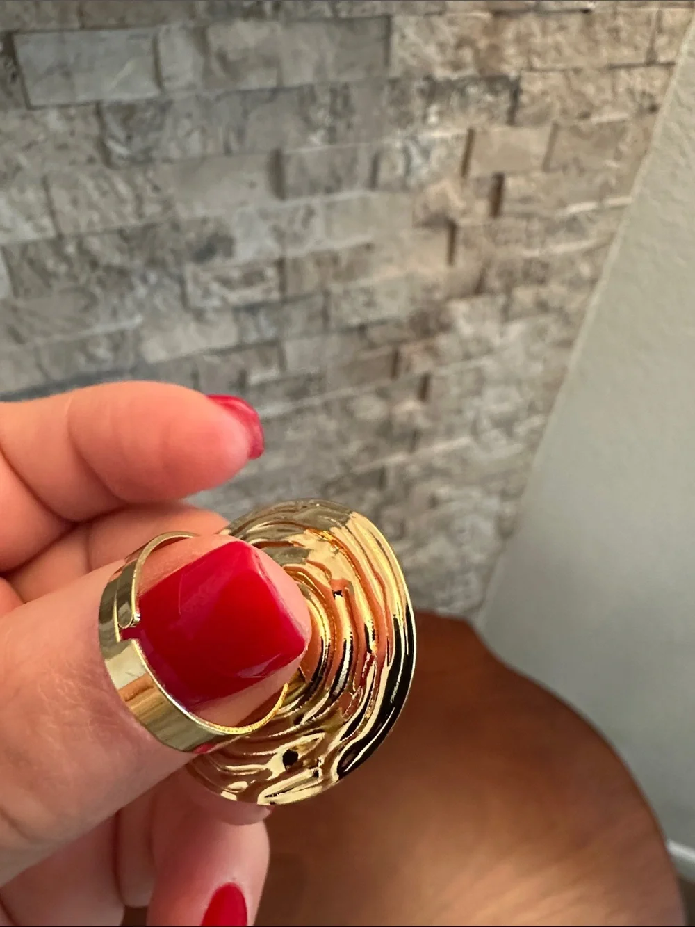 Gold Pearl Statement Open Ring - Women's Fashion Jewelry